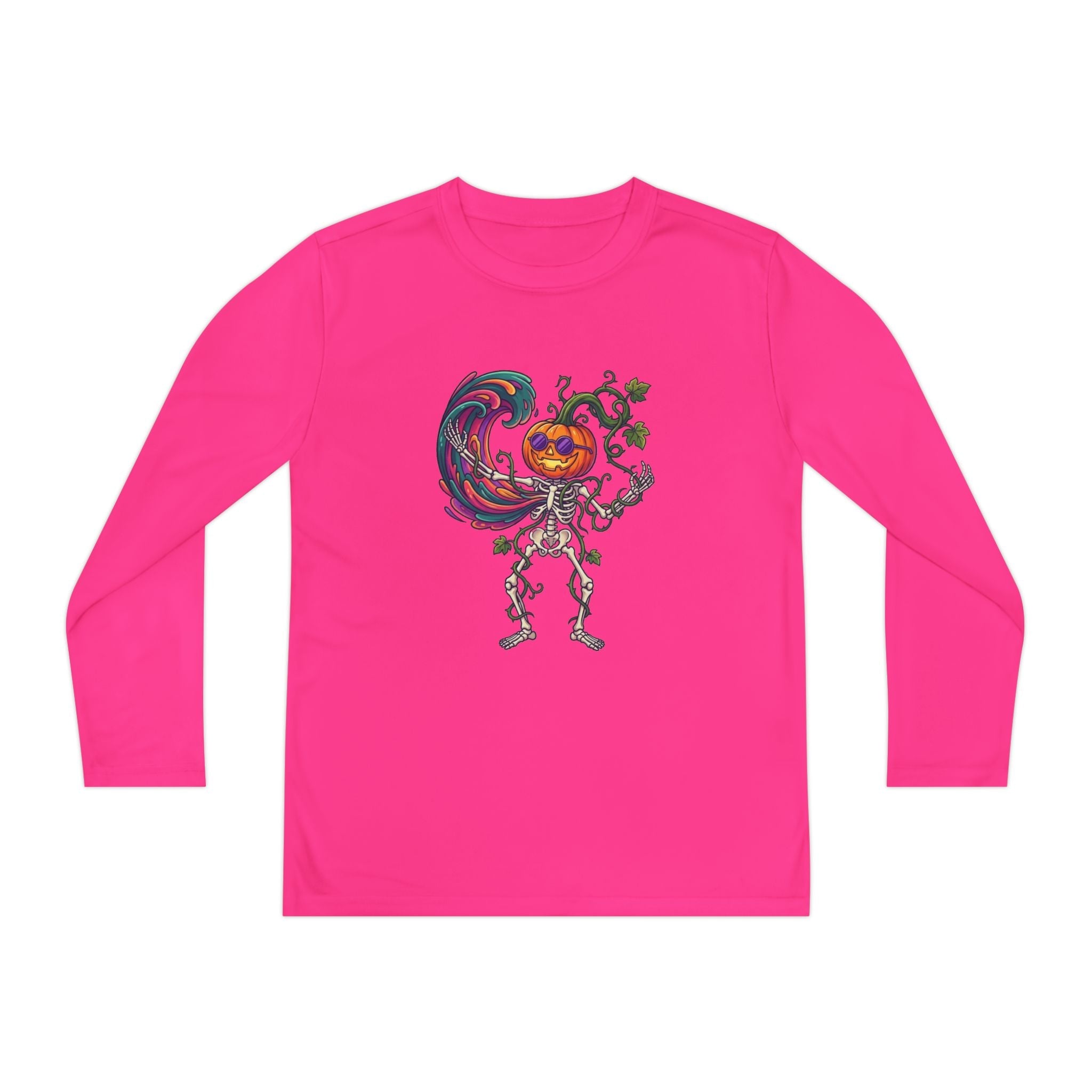 Youth Halloween Pumpkin Skeleton Long Sleeve Tee - Christophers InspirationEmber Spirit Apparel