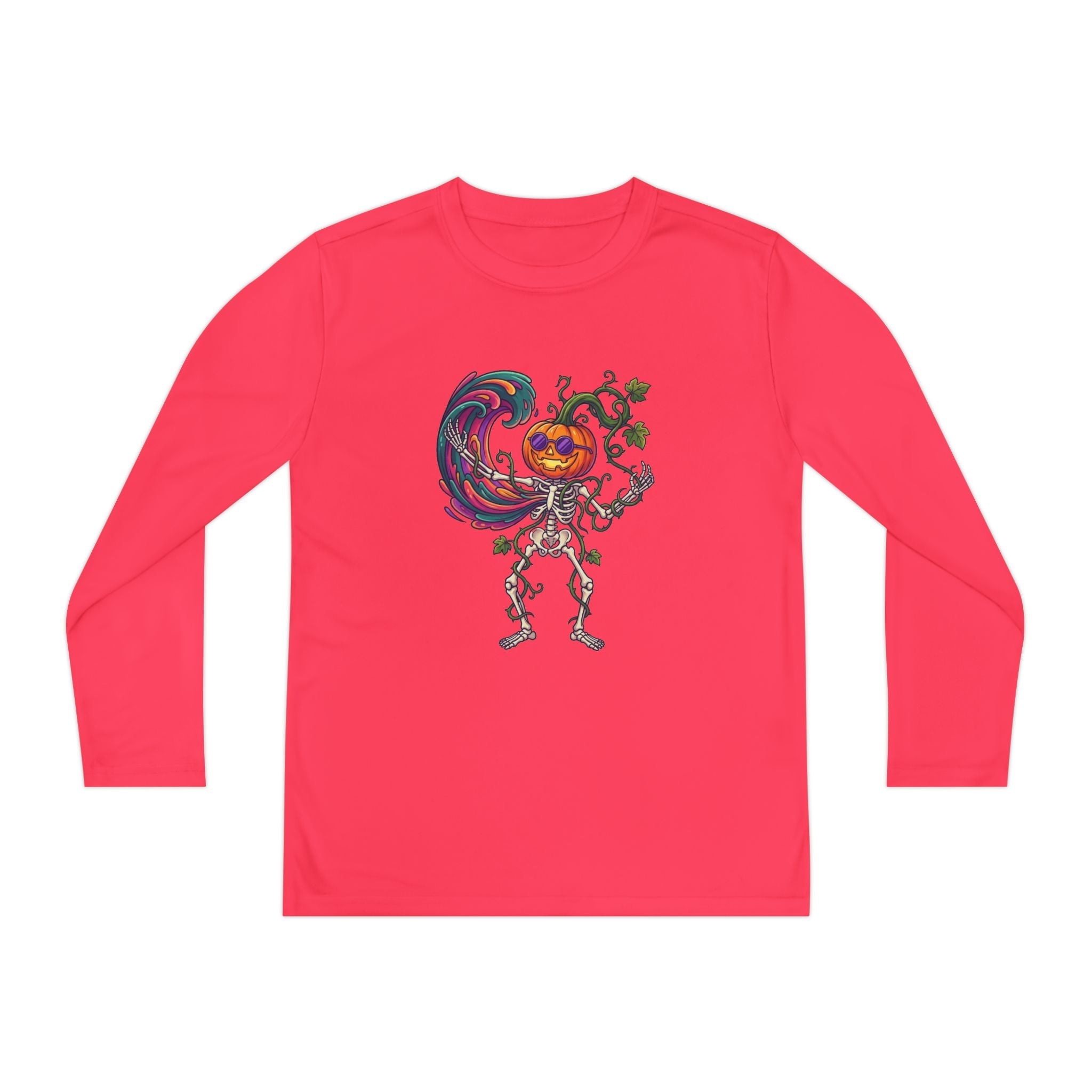 Youth Halloween Pumpkin Skeleton Long Sleeve Tee - Christophers InspirationEmber Spirit Apparel
