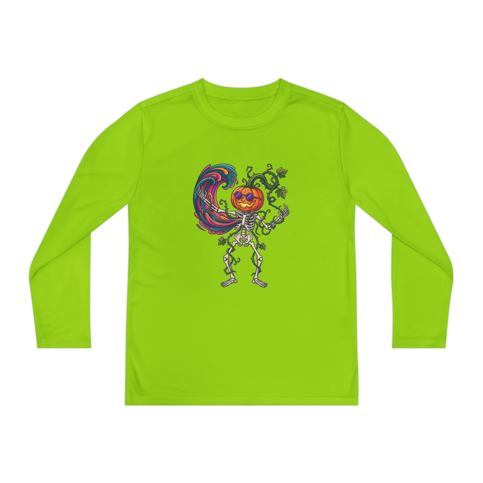 Youth Halloween Pumpkin Skeleton Long Sleeve Tee - Christophers InspirationEmber Spirit Apparel