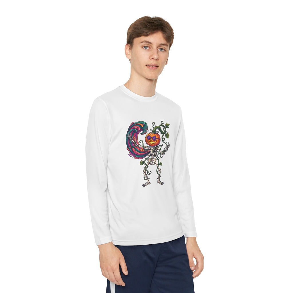 Youth Halloween Pumpkin Skeleton Long Sleeve Tee - Christophers InspirationEmber Spirit Apparel