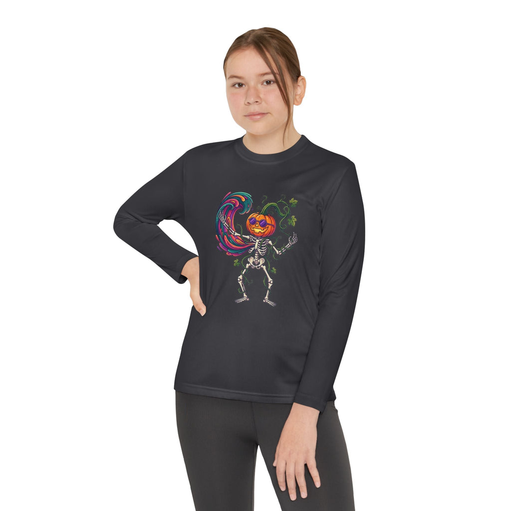 Youth Halloween Pumpkin Skeleton Long Sleeve Tee - Christophers InspirationEmber Spirit Apparel