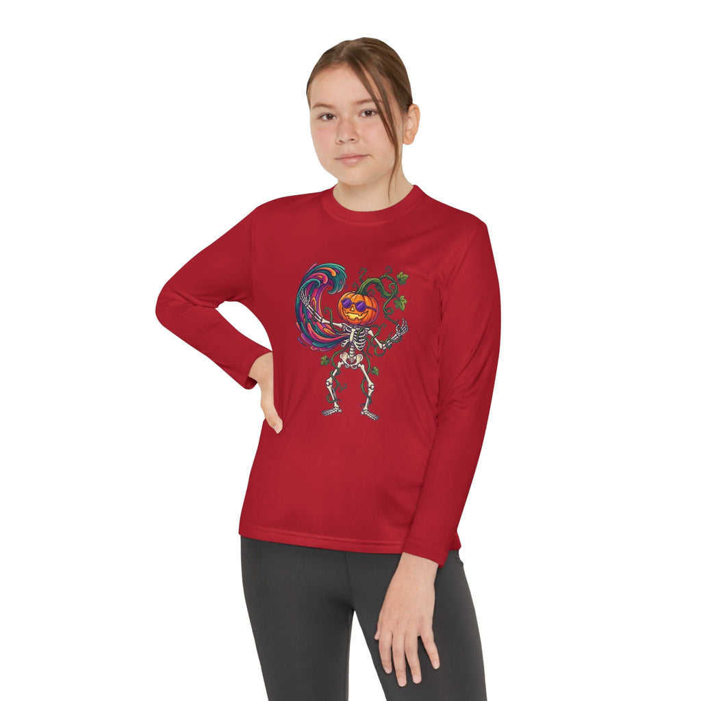 Youth Halloween Pumpkin Skeleton Long Sleeve Tee - Christophers InspirationEmber Spirit Apparel