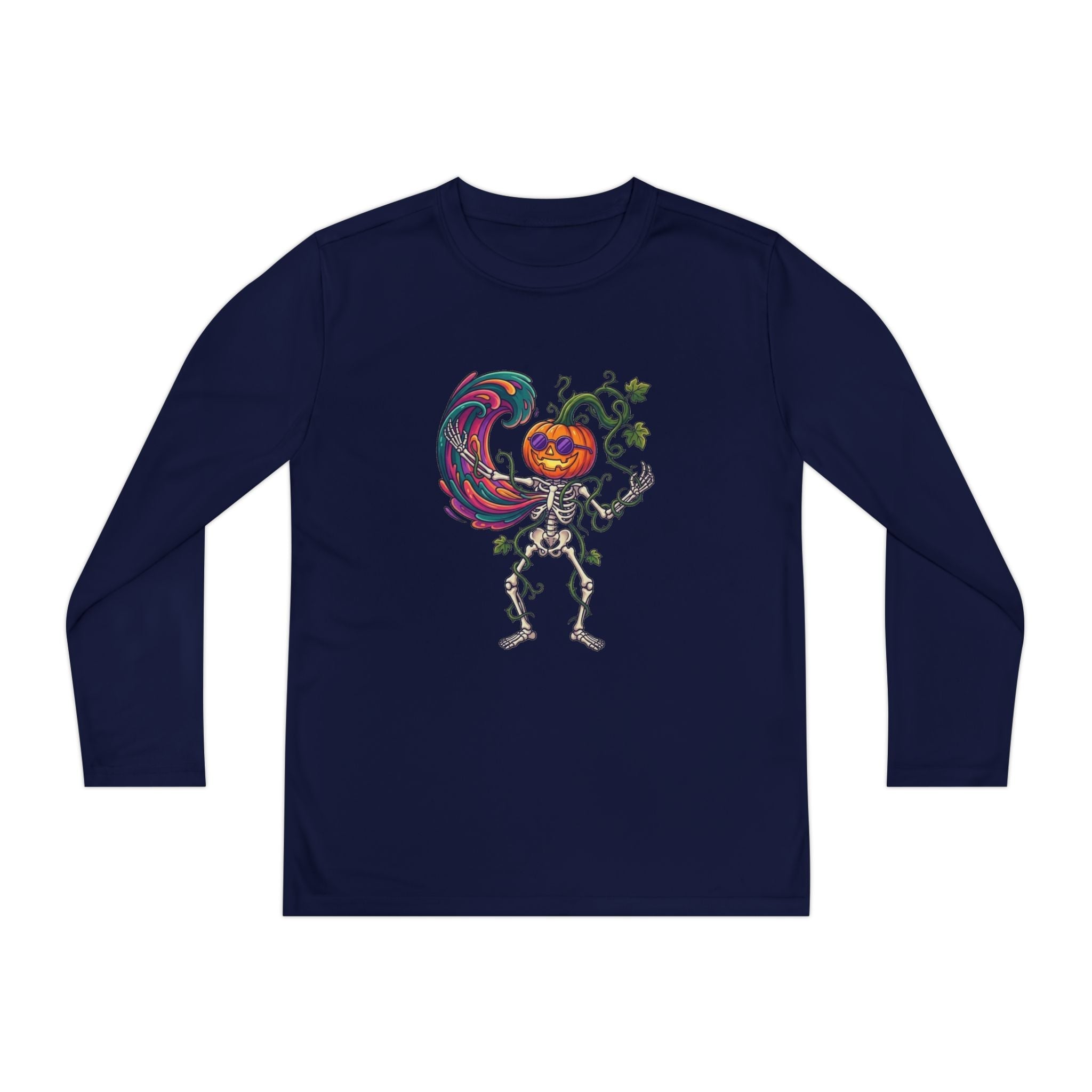 Youth Halloween Pumpkin Skeleton Long Sleeve Tee - Christophers InspirationEmber Spirit Apparel