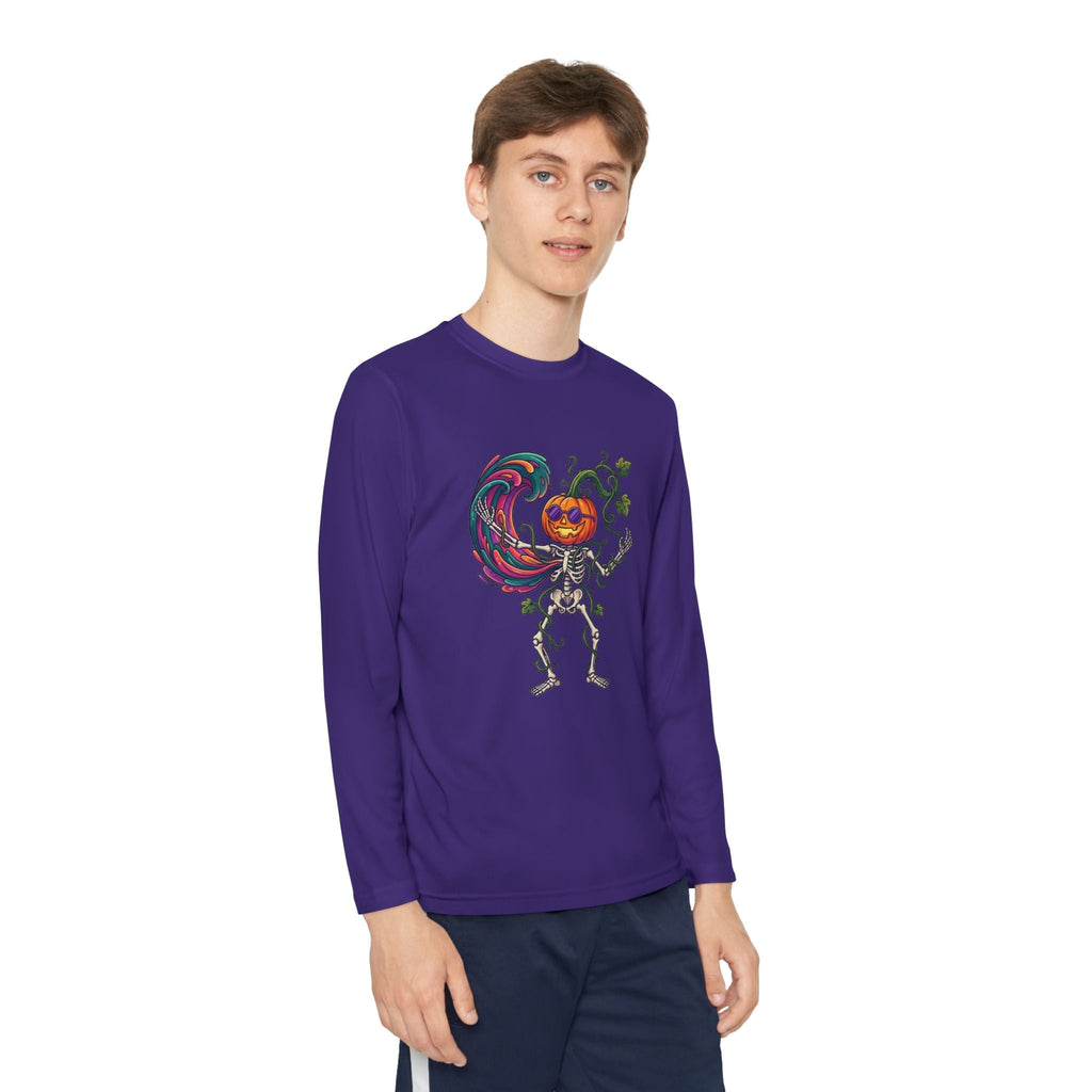 Youth Halloween Pumpkin Skeleton Long Sleeve Tee - Christophers InspirationEmber Spirit Apparel