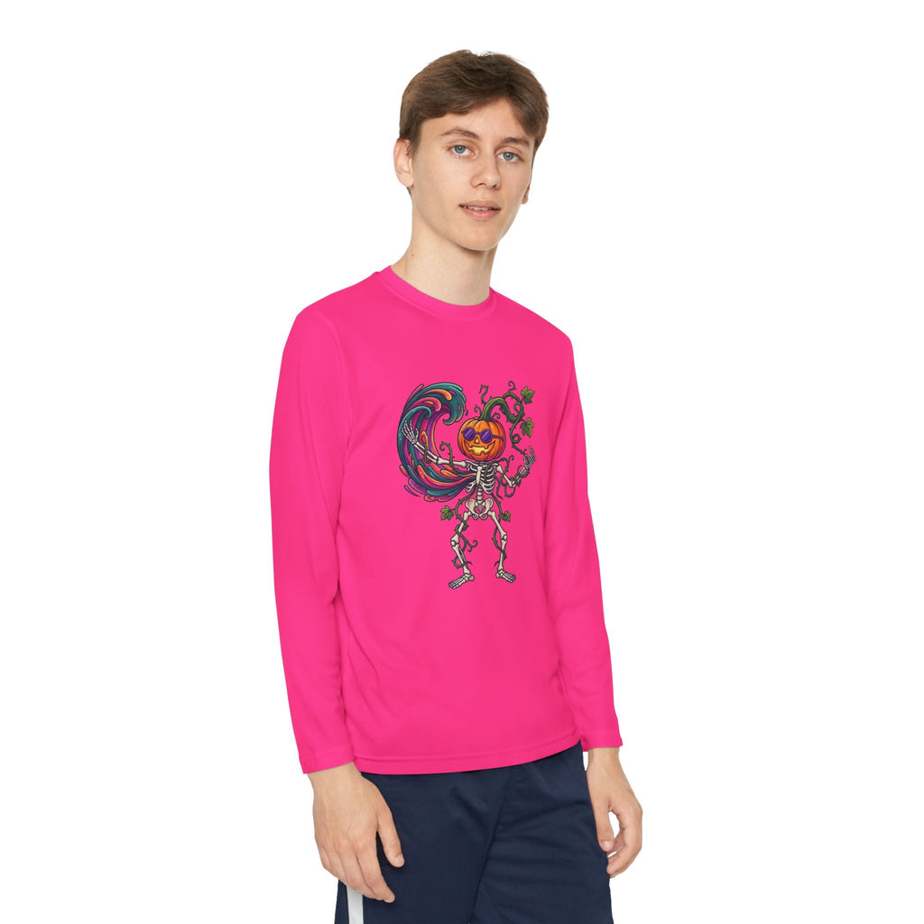 Youth Halloween Pumpkin Skeleton Long Sleeve Tee - Christophers InspirationEmber Spirit Apparel