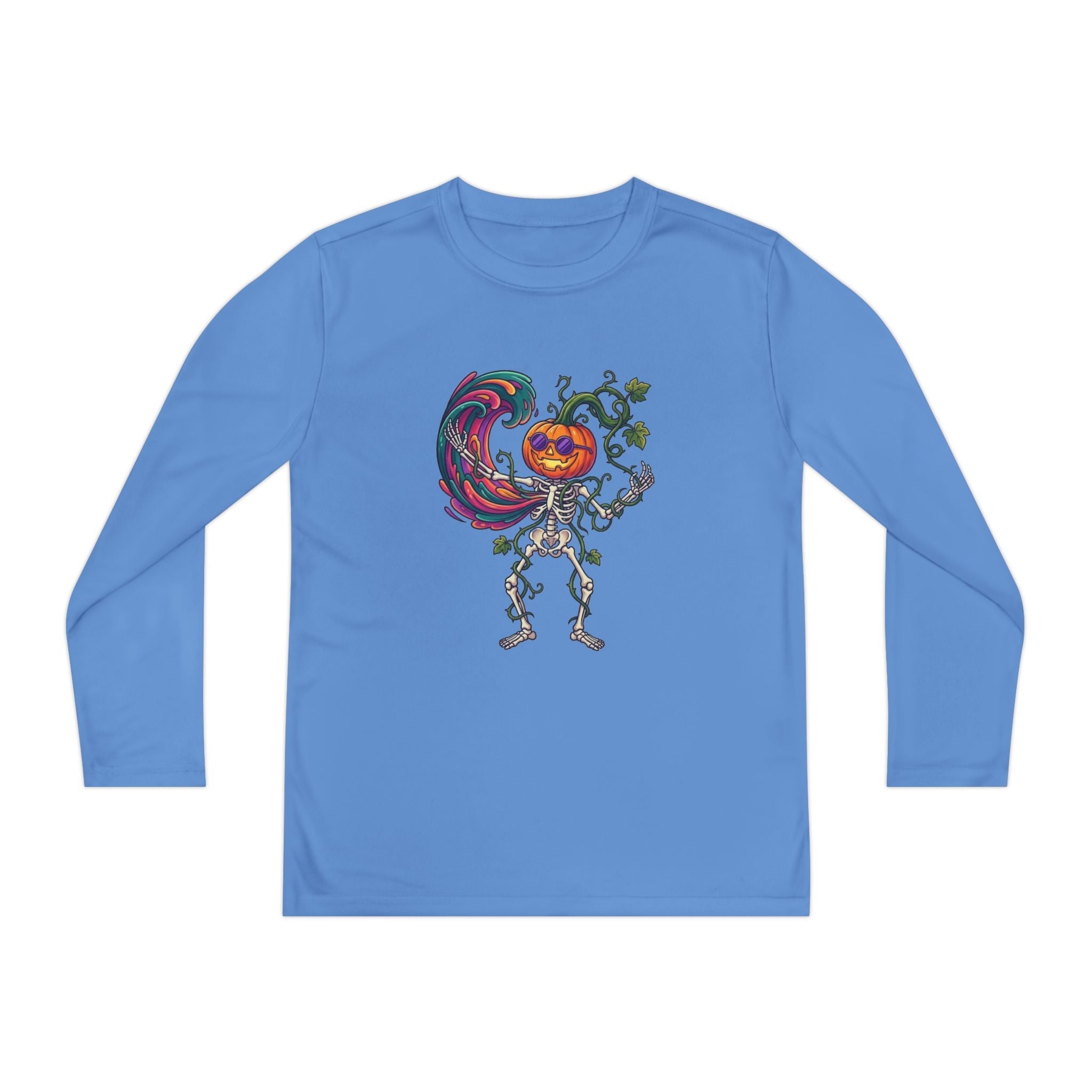 Youth Halloween Pumpkin Skeleton Long Sleeve Tee - Christophers InspirationEmber Spirit Apparel