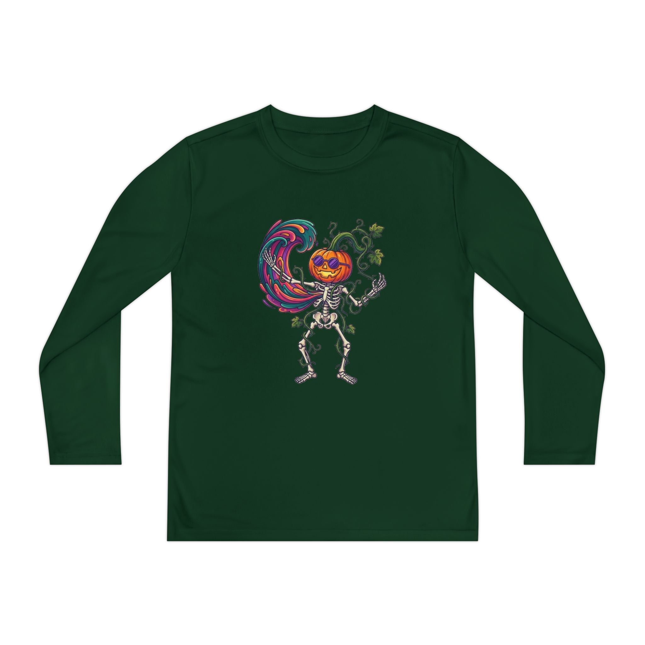 Youth Halloween Pumpkin Skeleton Long Sleeve Tee - Christophers InspirationEmber Spirit Apparel