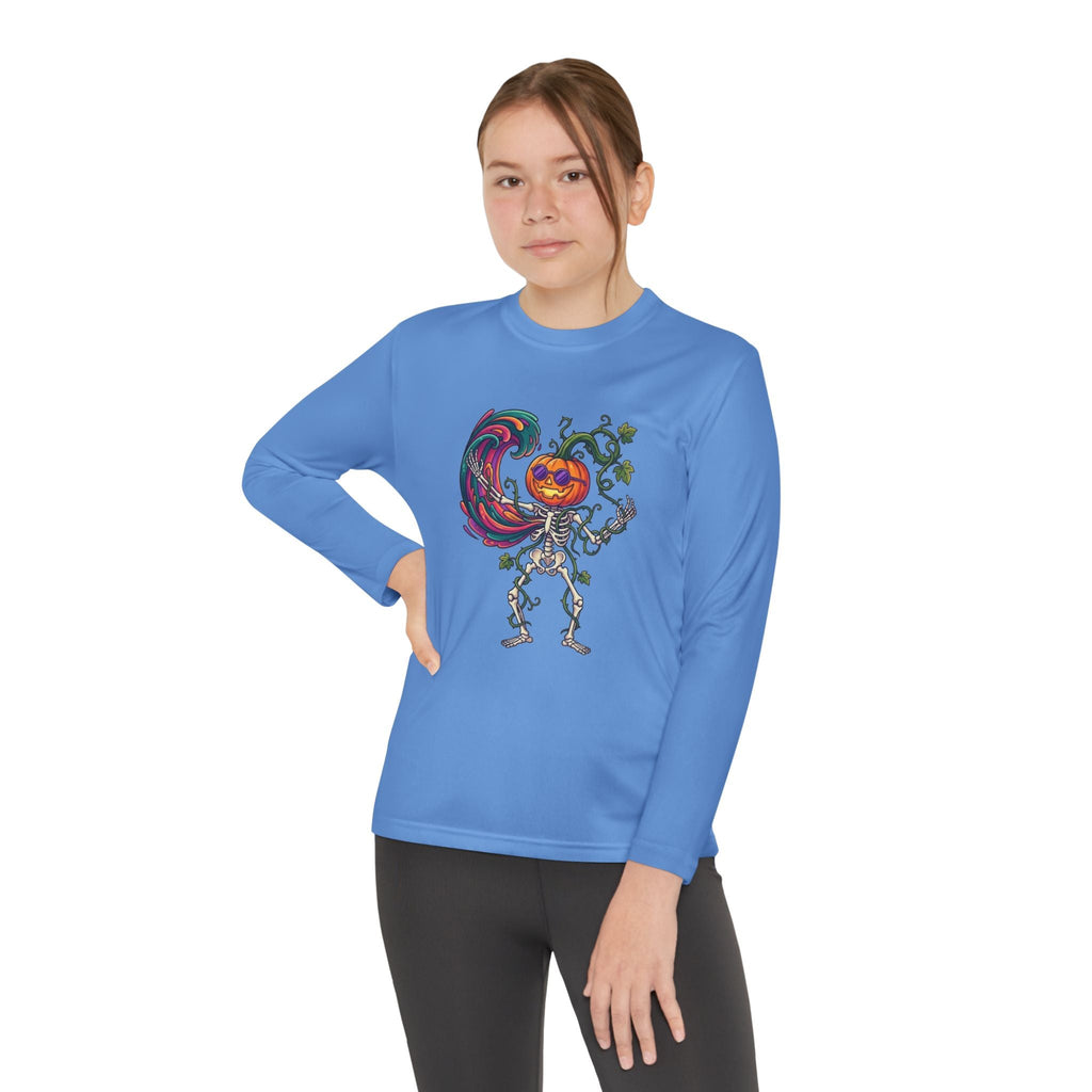 Youth Halloween Pumpkin Skeleton Long Sleeve Tee - Christophers InspirationEmber Spirit Apparel