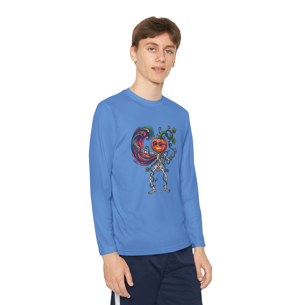 Youth Halloween Pumpkin Skeleton Long Sleeve Tee - Christophers InspirationEmber Spirit Apparel