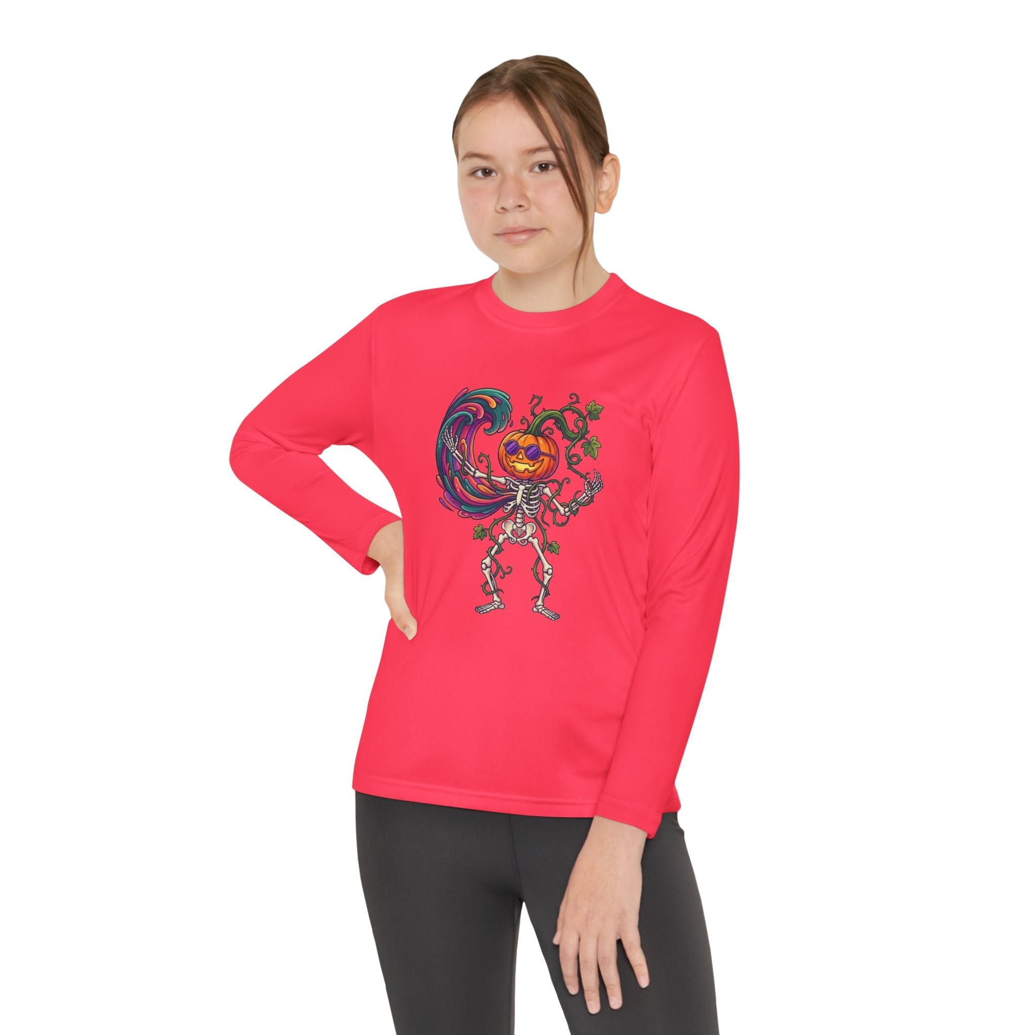 Youth Halloween Pumpkin Skeleton Long Sleeve Tee - Christophers InspirationEmber Spirit Apparel