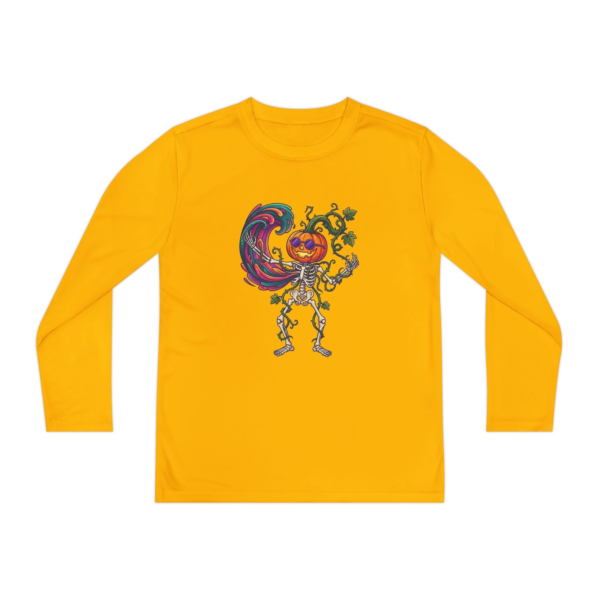 Youth Halloween Pumpkin Skeleton Long Sleeve Tee - Christophers InspirationEmber Spirit Apparel
