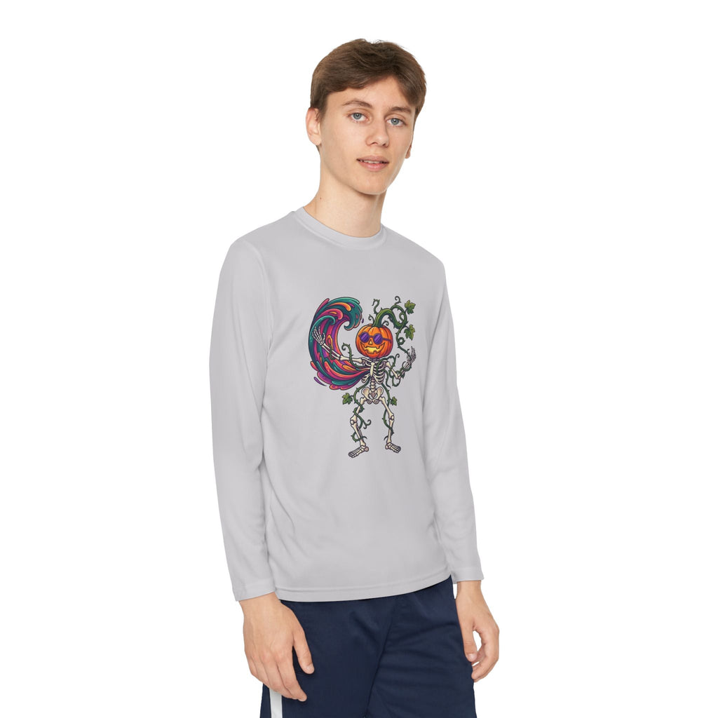 Youth Halloween Pumpkin Skeleton Long Sleeve Tee - Christophers InspirationEmber Spirit Apparel