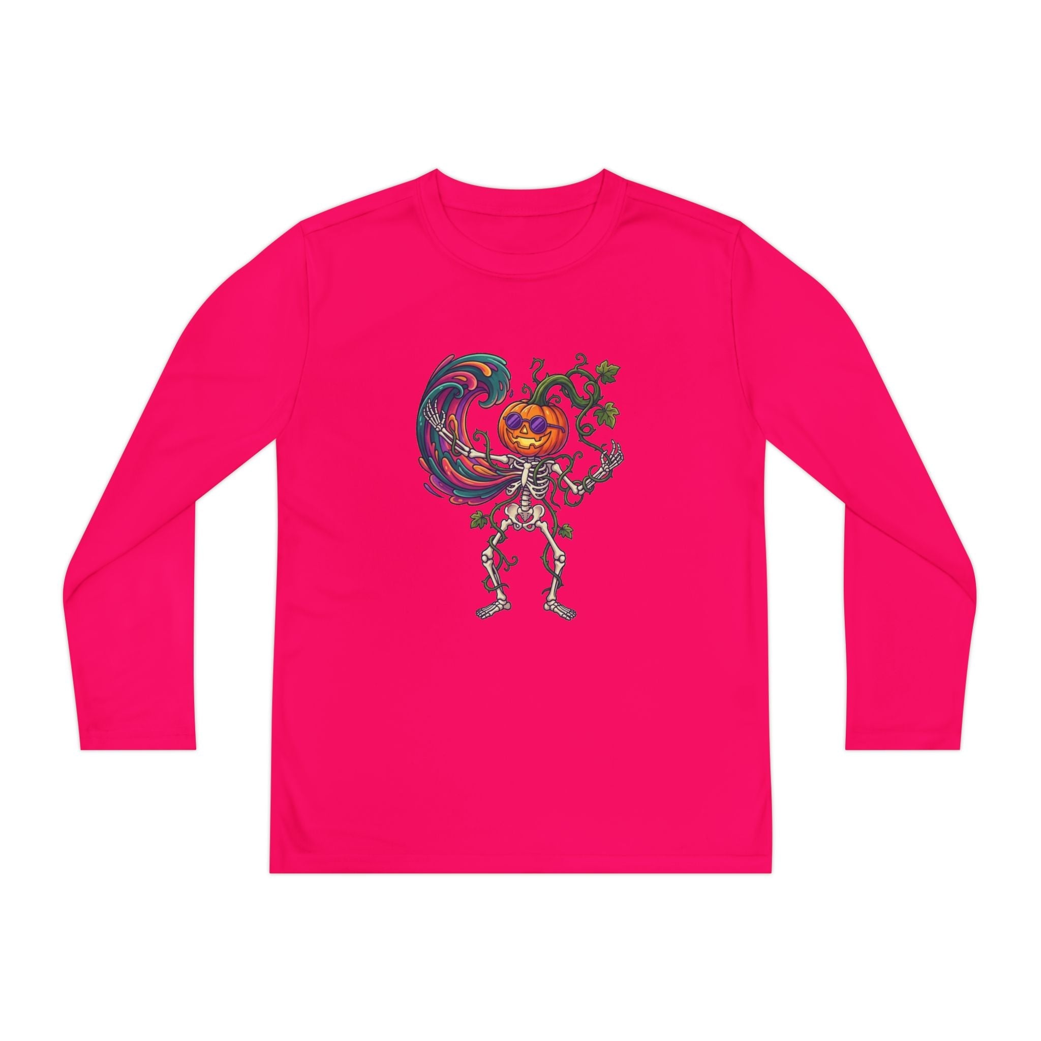 Youth Halloween Pumpkin Skeleton Long Sleeve Tee - Christophers InspirationEmber Spirit Apparel