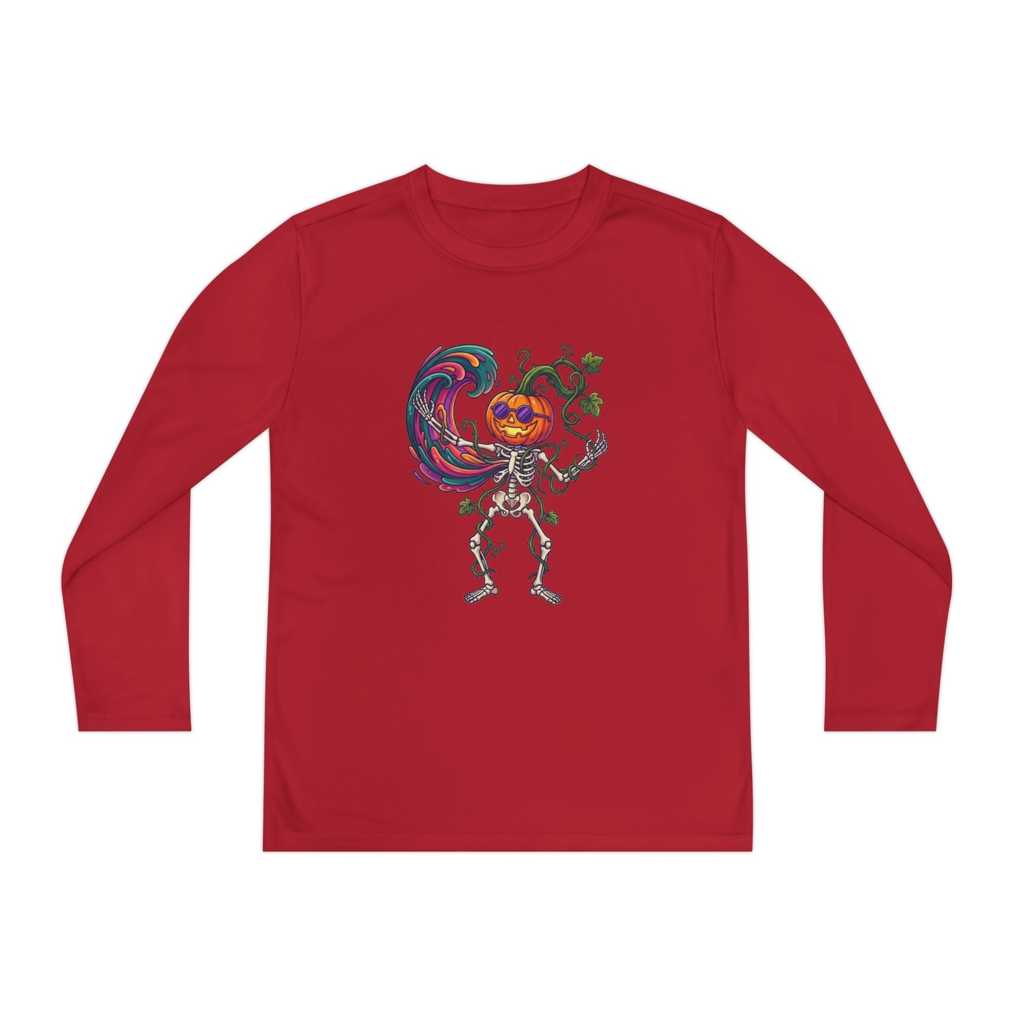 Youth Halloween Pumpkin Skeleton Long Sleeve Tee - Christophers InspirationEmber Spirit Apparel