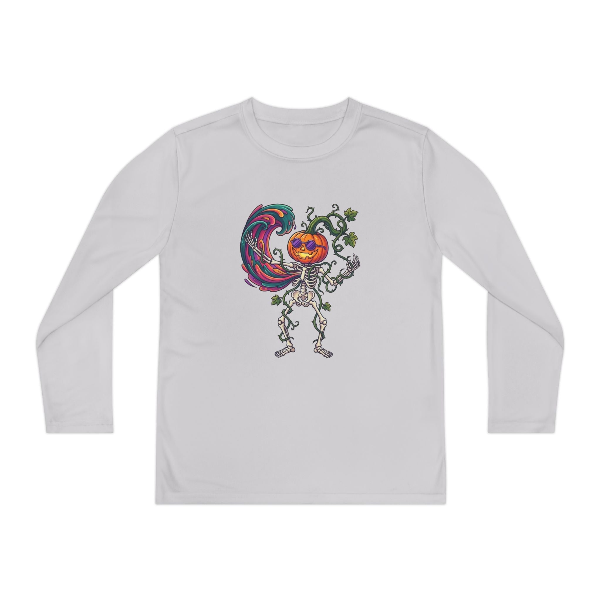 Youth Halloween Pumpkin Skeleton Long Sleeve Tee - Christophers InspirationEmber Spirit Apparel