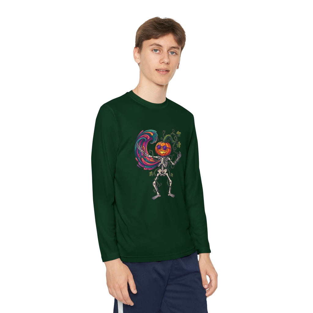 Youth Halloween Pumpkin Skeleton Long Sleeve Tee - Christophers InspirationEmber Spirit Apparel