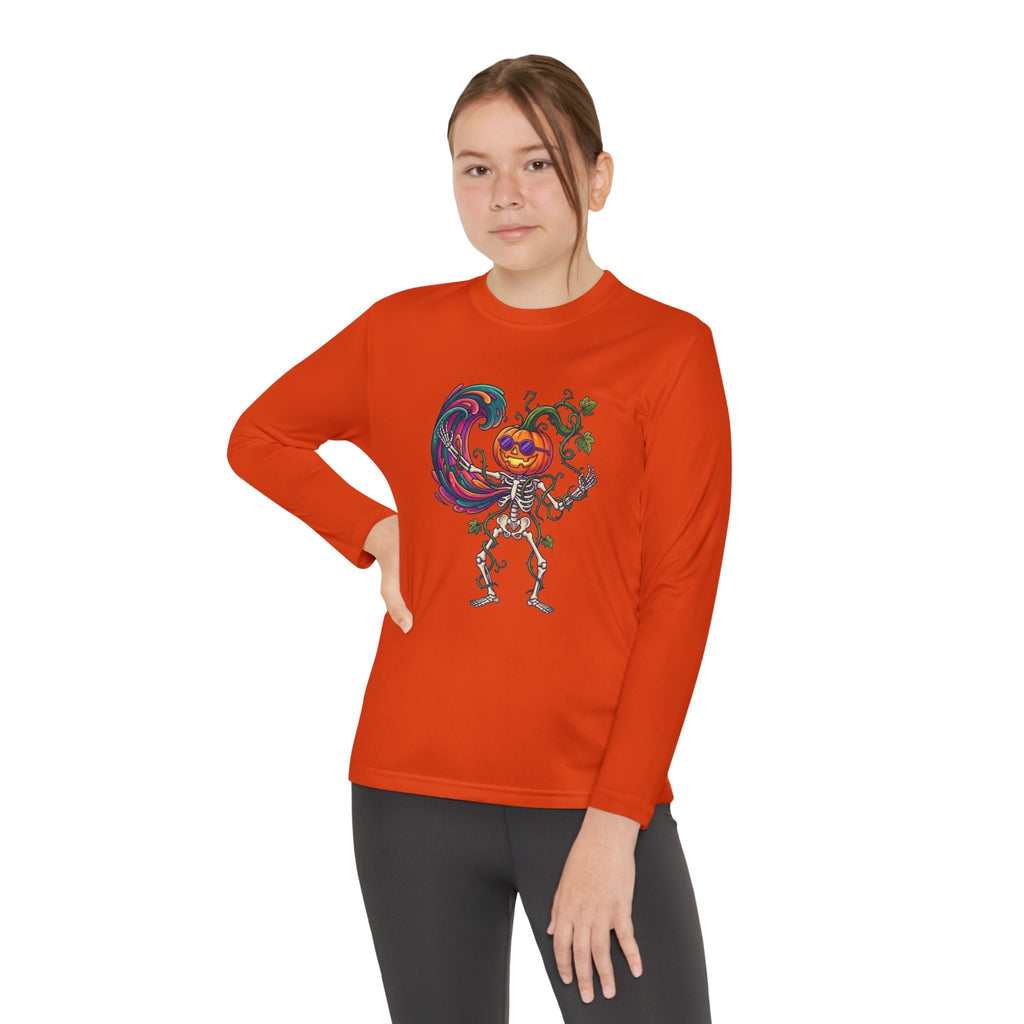 Youth Halloween Pumpkin Skeleton Long Sleeve Tee - Christophers InspirationEmber Spirit Apparel