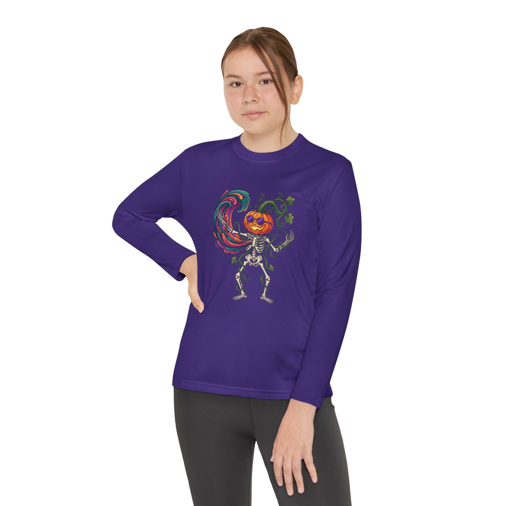 Youth Halloween Pumpkin Skeleton Long Sleeve Tee - Christophers InspirationEmber Spirit Apparel