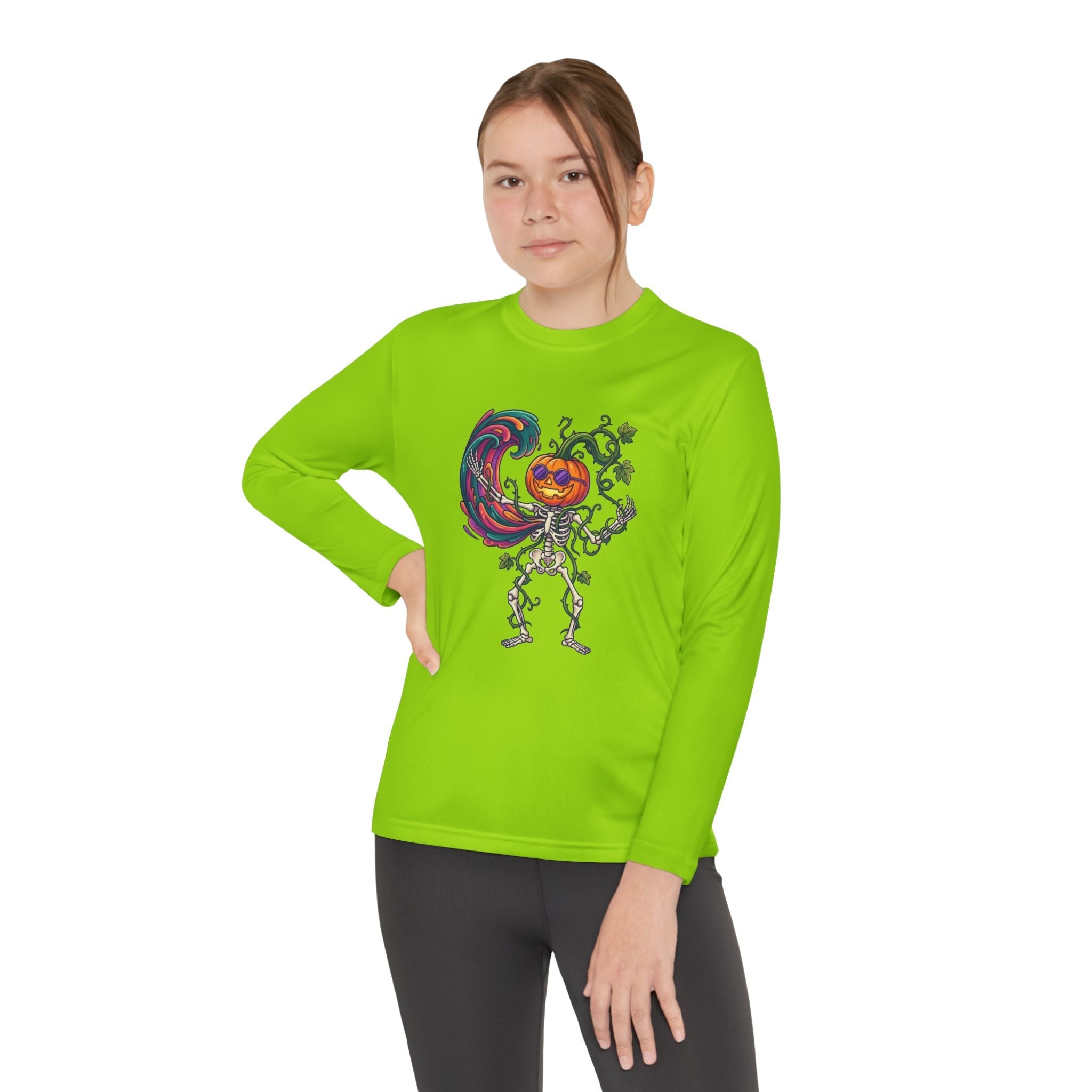 Youth Halloween Pumpkin Skeleton Long Sleeve Tee - Christophers InspirationEmber Spirit Apparel