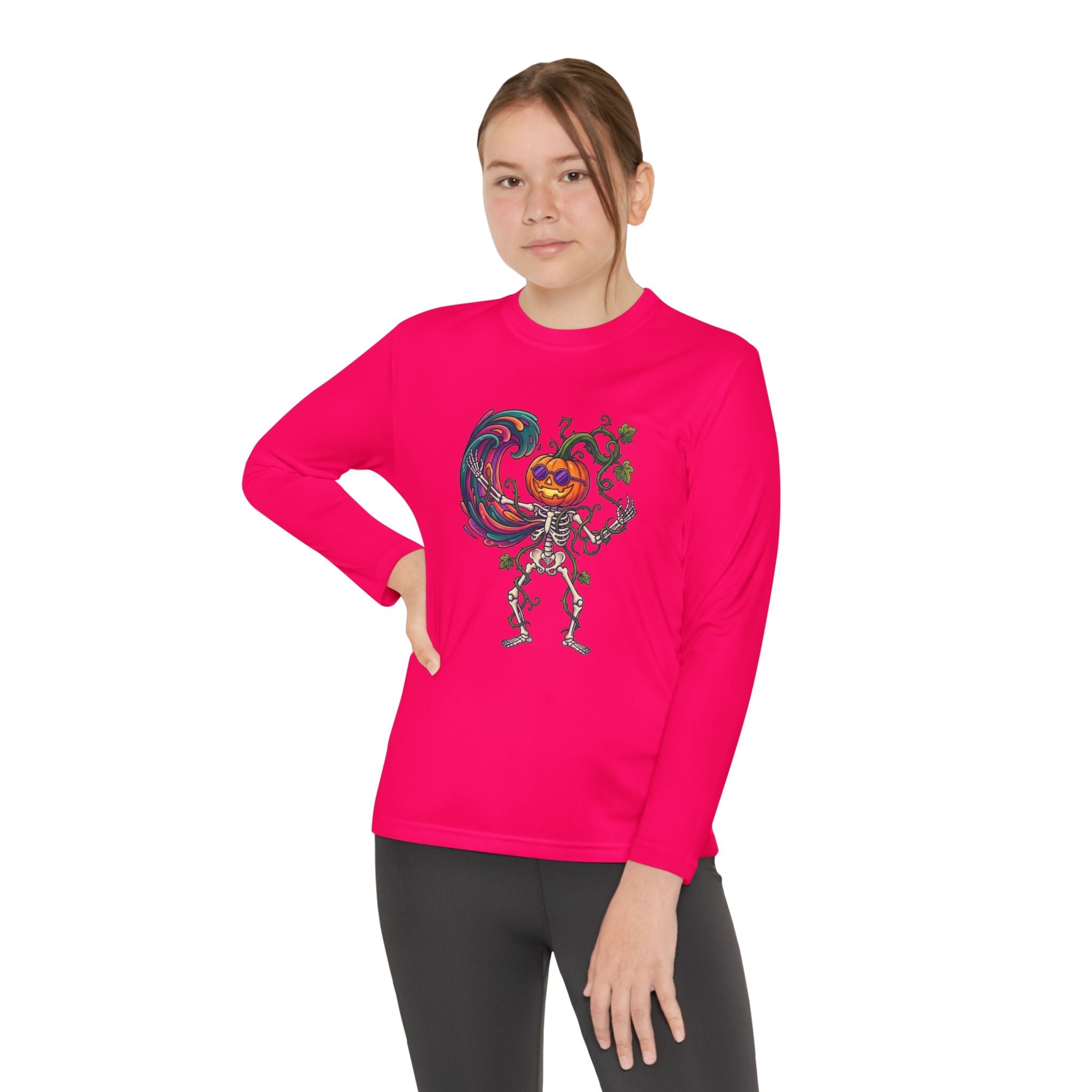 Youth Halloween Pumpkin Skeleton Long Sleeve Tee - Christophers InspirationEmber Spirit Apparel