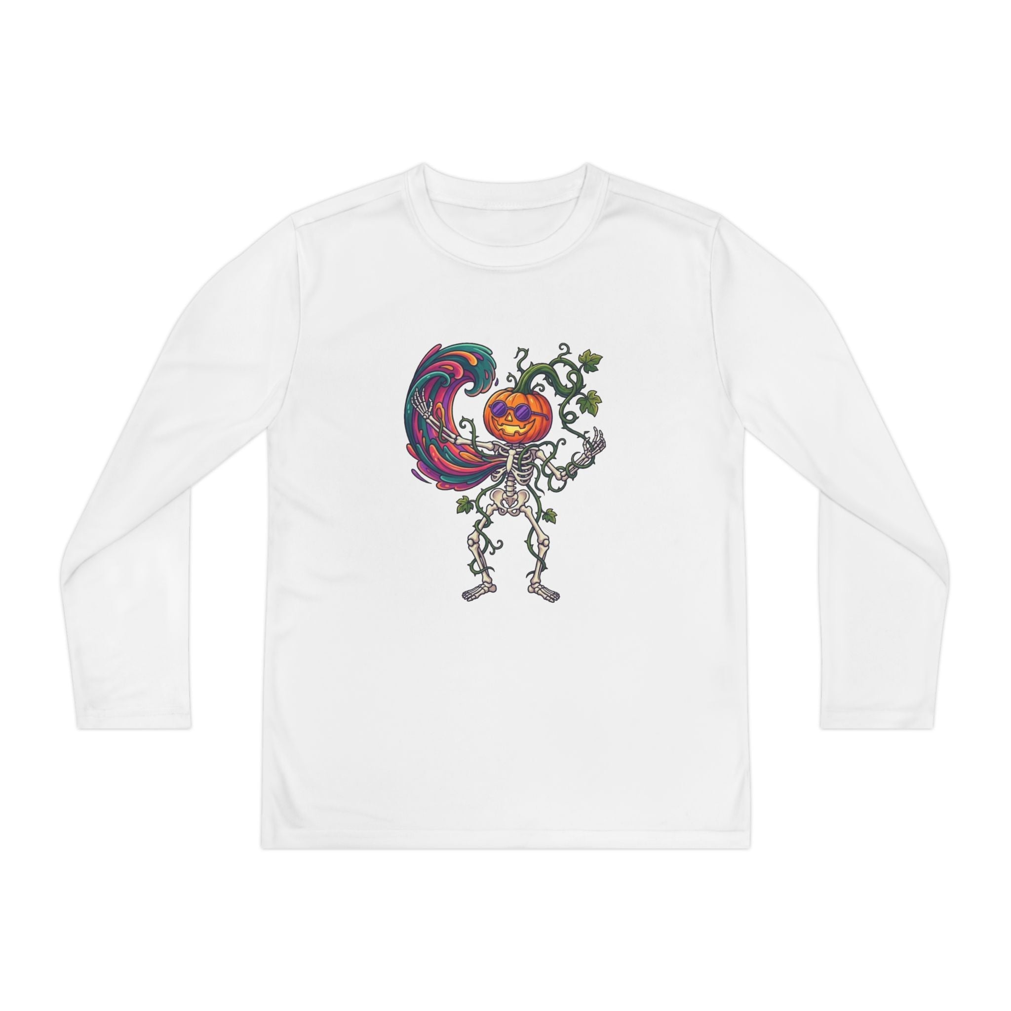 Youth Halloween Pumpkin Skeleton Long Sleeve Tee - Christophers InspirationEmber Spirit Apparel
