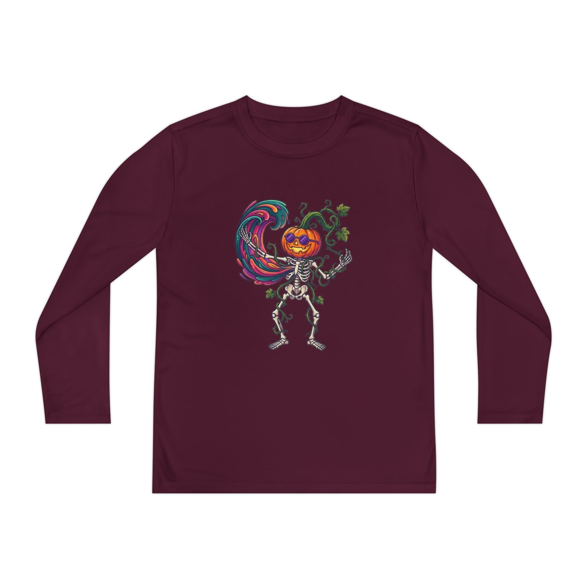 Youth Halloween Pumpkin Skeleton Long Sleeve Tee - Christophers InspirationEmber Spirit Apparel