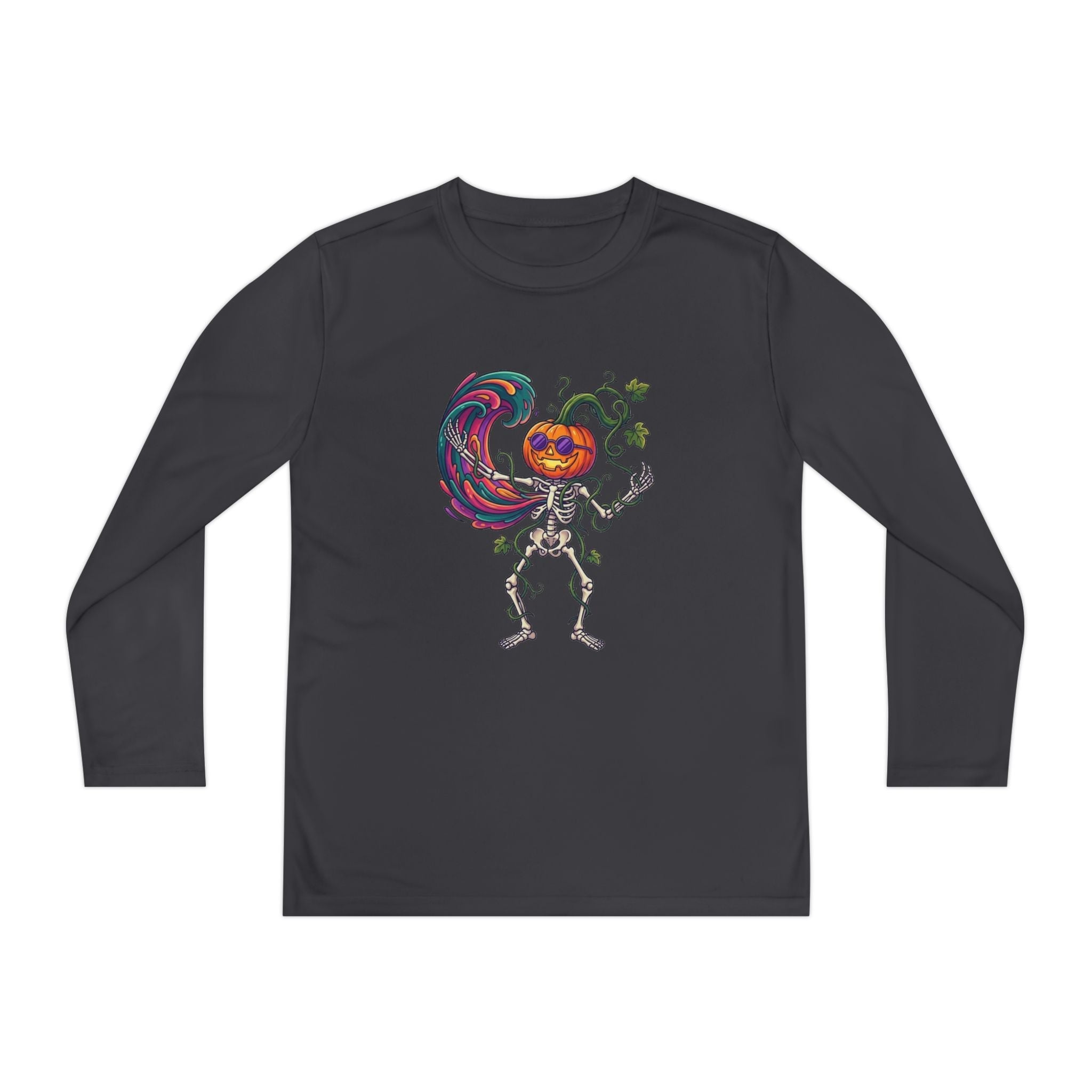 Youth Halloween Pumpkin Skeleton Long Sleeve Tee - Christophers InspirationEmber Spirit Apparel