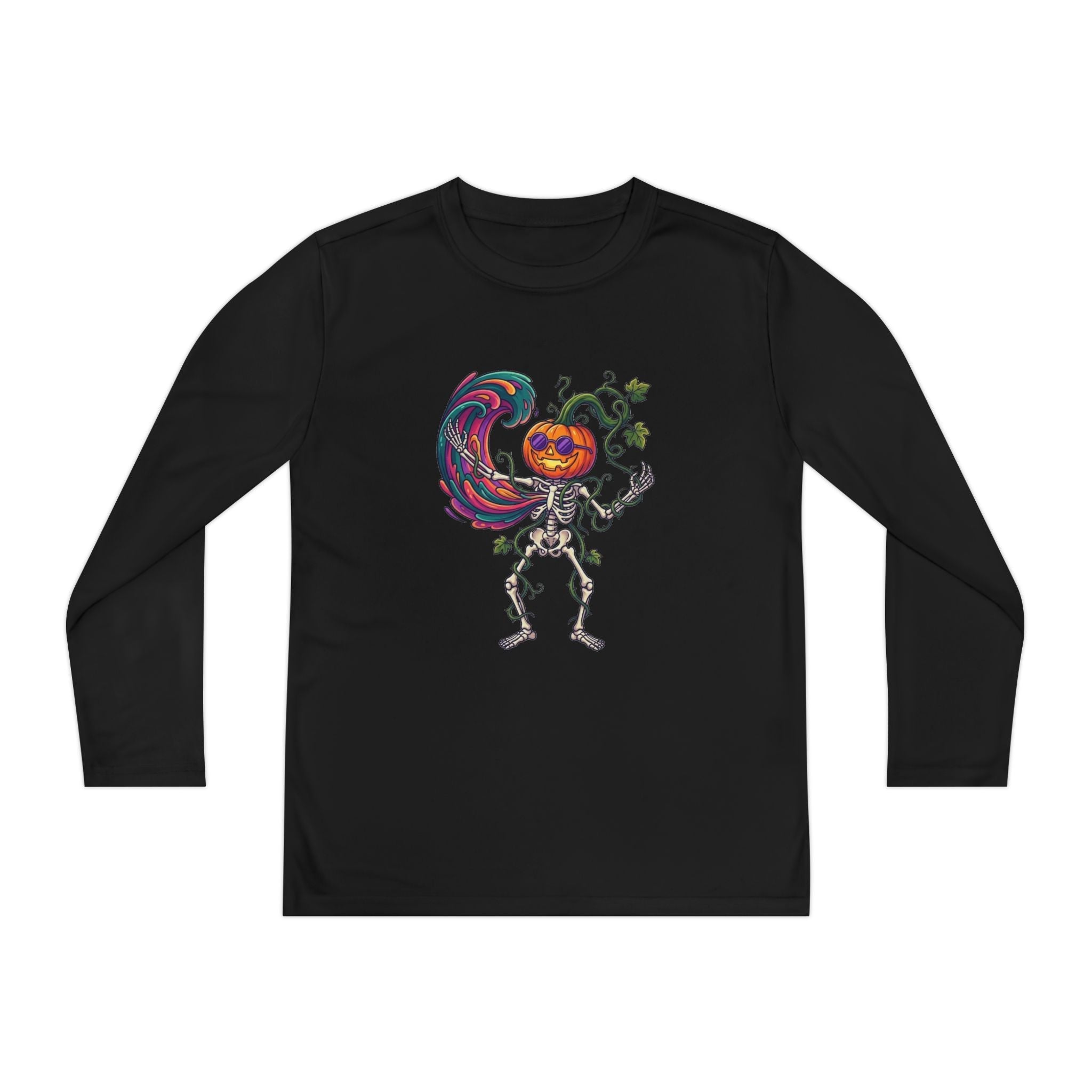 Youth Halloween Pumpkin Skeleton Long Sleeve Tee - Christophers InspirationEmber Spirit Apparel