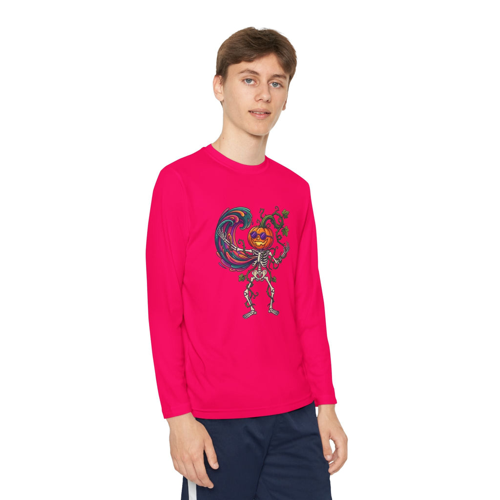 Youth Halloween Pumpkin Skeleton Long Sleeve Tee - Christophers InspirationEmber Spirit Apparel