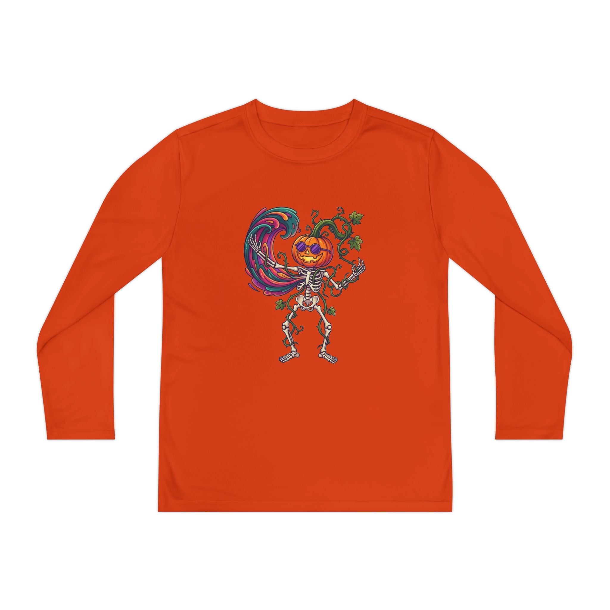 Youth Halloween Pumpkin Skeleton Long Sleeve Tee - Christophers InspirationEmber Spirit Apparel