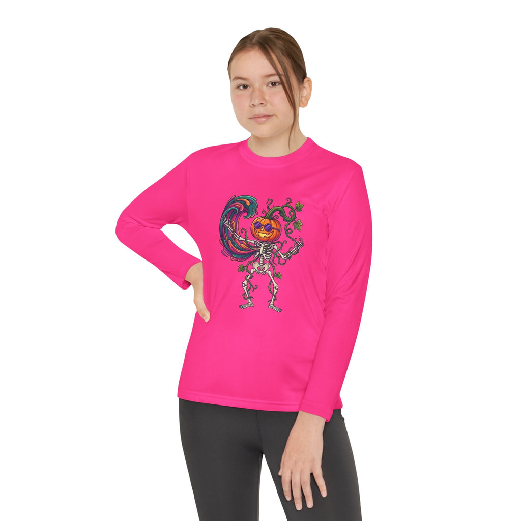 Youth Halloween Pumpkin Skeleton Long Sleeve Tee - Christophers InspirationEmber Spirit Apparel
