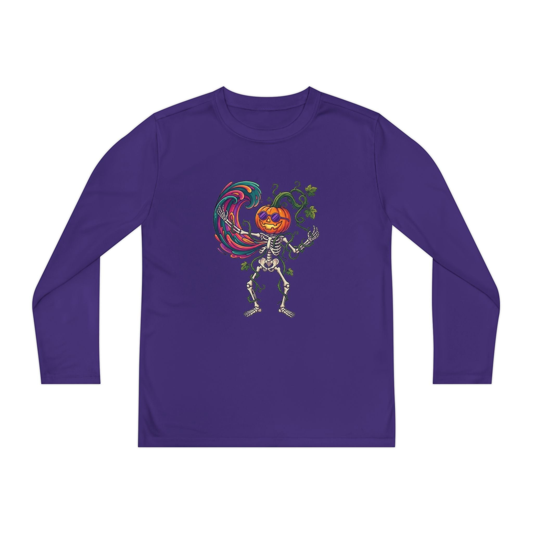 Youth Halloween Pumpkin Skeleton Long Sleeve Tee - Christophers InspirationEmber Spirit Apparel