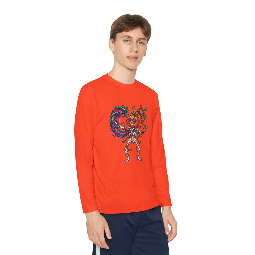 Youth Halloween Pumpkin Skeleton Long Sleeve Tee - Christophers InspirationEmber Spirit Apparel