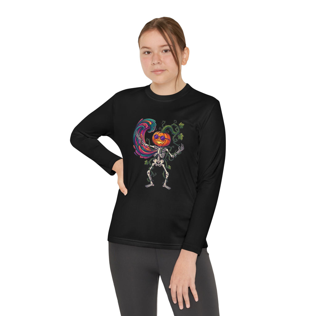 Youth Halloween Pumpkin Skeleton Long Sleeve Tee - Christophers InspirationEmber Spirit Apparel