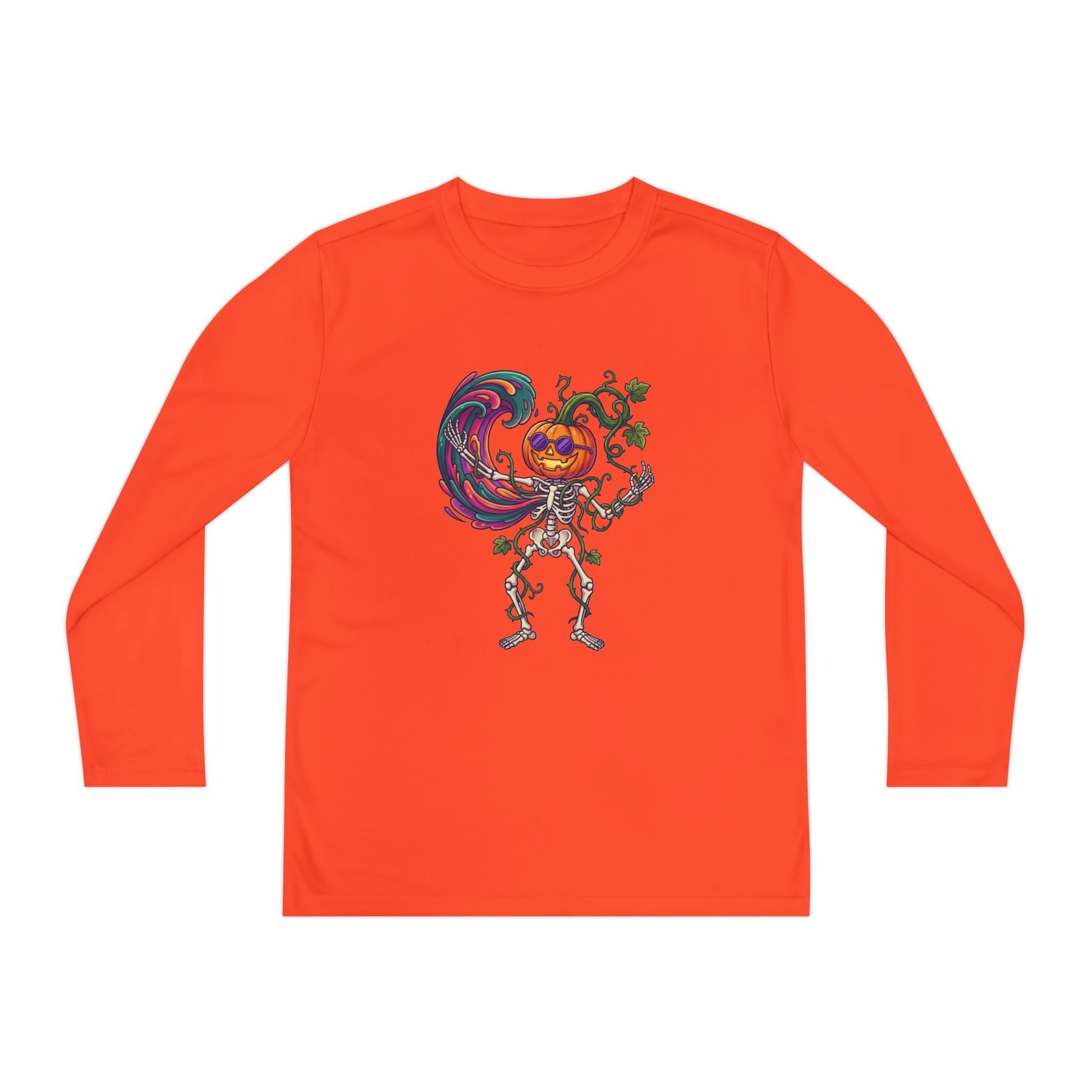 Youth Halloween Pumpkin Skeleton Long Sleeve Tee - Christophers InspirationEmber Spirit Apparel