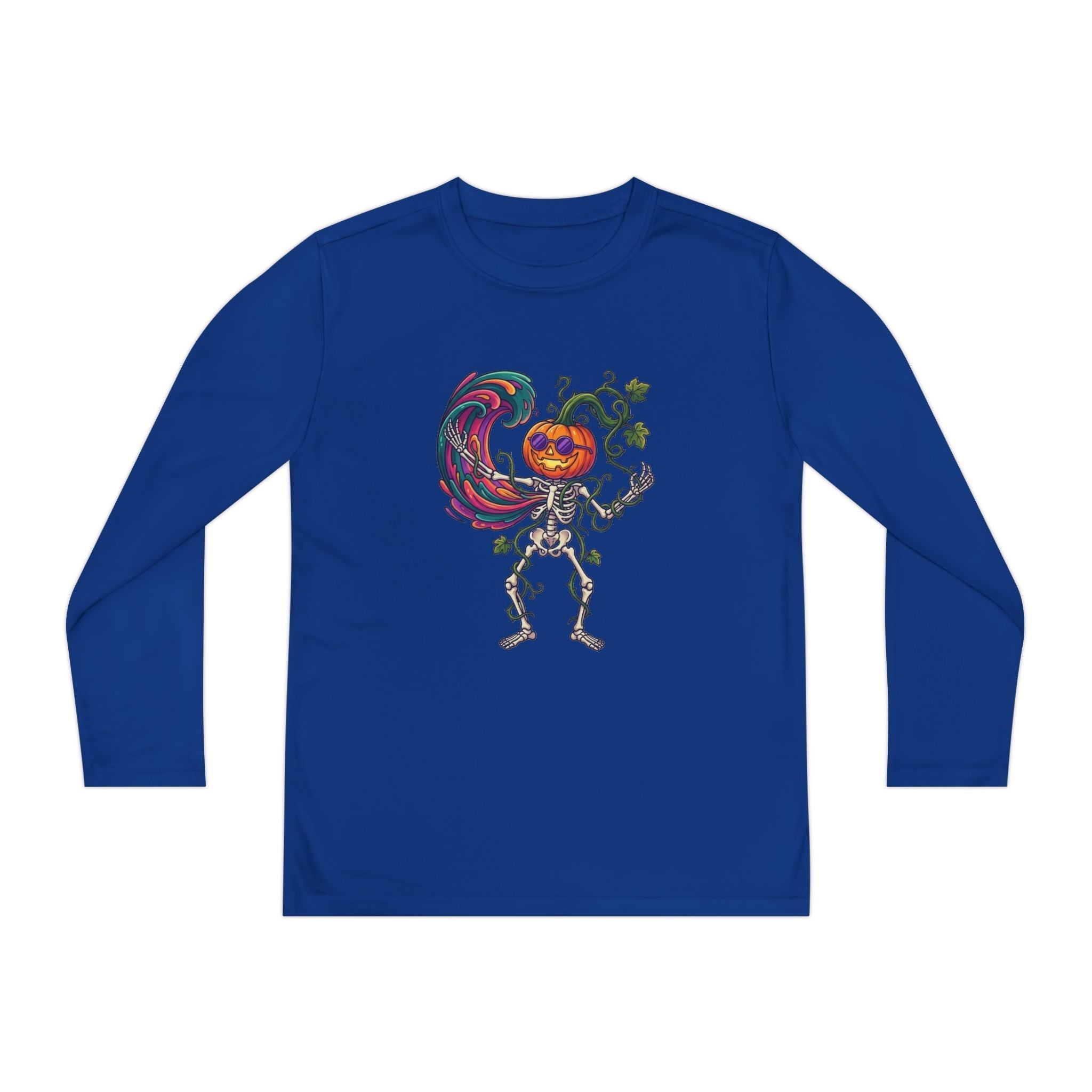 Youth Halloween Pumpkin Skeleton Long Sleeve Tee - Christophers InspirationEmber Spirit Apparel