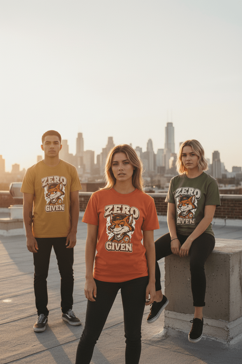 Zero Given Fox T-Shirt — Funny Retro Fox Graphic TeeEmber Spirit Apparel