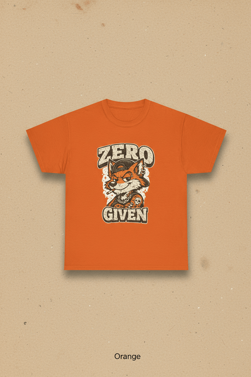 Zero Given Fox T-Shirt — Funny Retro Fox Graphic TeeEmber Spirit Apparel