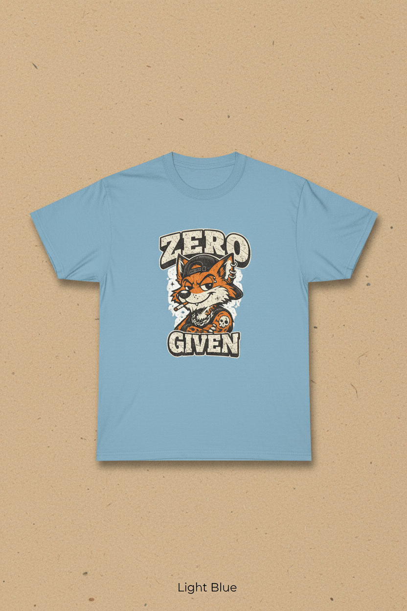 Zero Given Fox T-Shirt — Funny Retro Fox Graphic TeeEmber Spirit Apparel