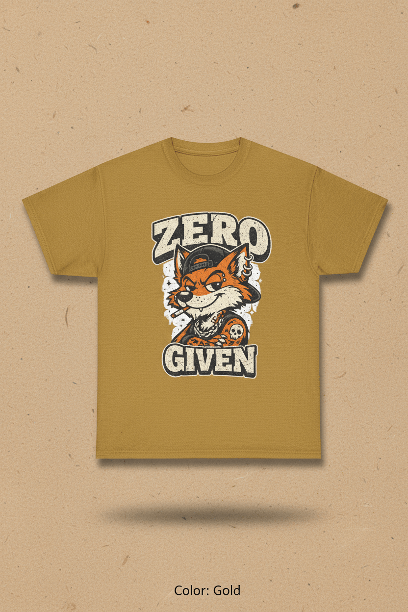 Zero Given Fox T-Shirt — Funny Retro Fox Graphic TeeEmber Spirit Apparel