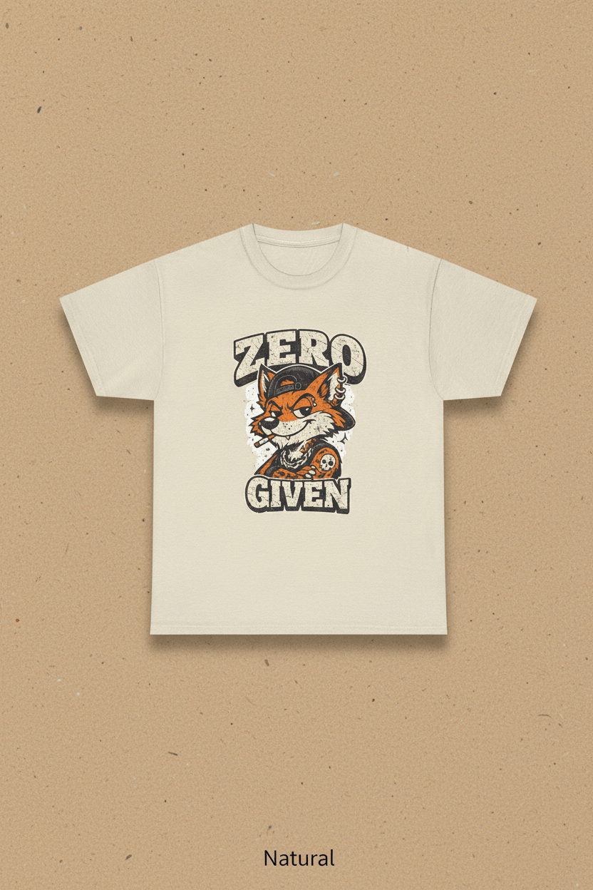 Zero Given Fox T-Shirt — Funny Retro Fox Graphic TeeEmber Spirit Apparel