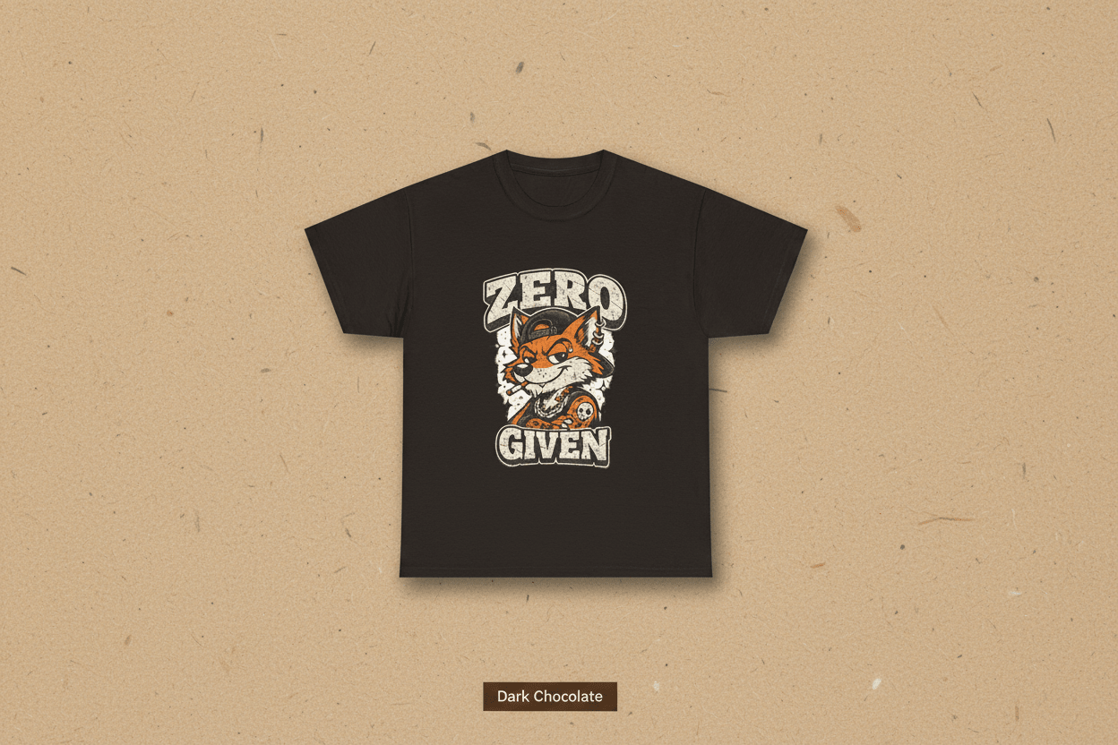 Zero Given Fox T-Shirt — Funny Retro Fox Graphic TeeEmber Spirit Apparel