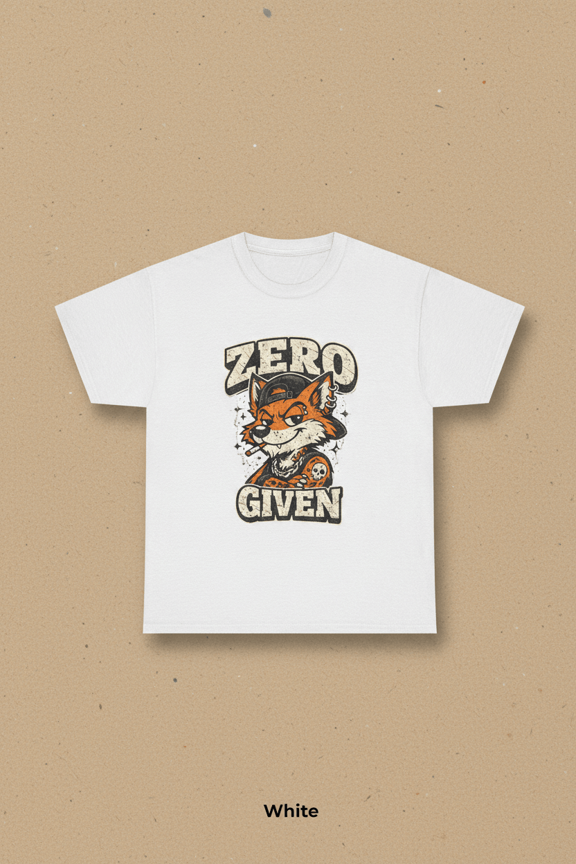 Zero Given Fox T-Shirt — Funny Retro Fox Graphic TeeEmber Spirit Apparel