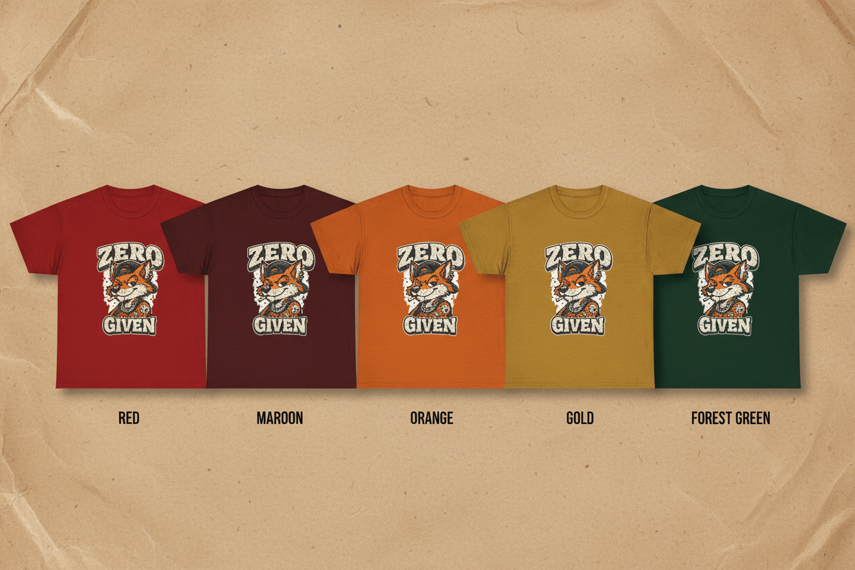 Zero Given Fox T-Shirt — Funny Retro Fox Graphic TeeEmber Spirit Apparel