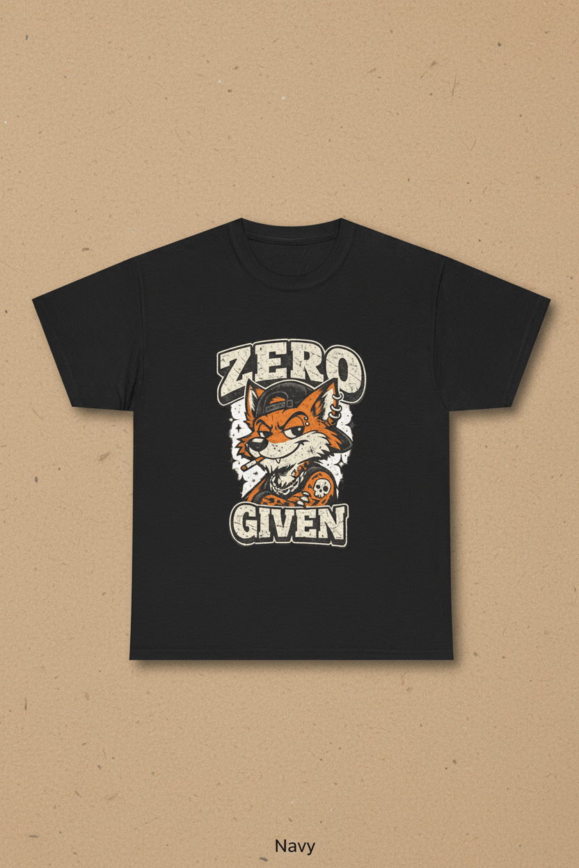Zero Given Fox T-Shirt — Funny Retro Fox Graphic TeeEmber Spirit Apparel